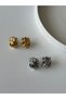 Button Basic Gold Women's Earrings - 3