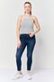 Women Round Neck Sleeveless Stripes Tank Top, Multicolor - 2
