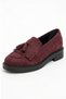Tasseled Burgundy Nubuck Genuine Leather Women's Loafer Shoes Daily Classic Tassel Detailed Shoes - 6