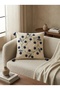 Decorative Daisy Flower Patterned Punch Embroidered Tassel Hidden Zipper Throw Pillow Cover 42X42 cm - 3