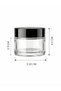 50 Pcs Glossy White Glass with Black Cap Lip Sleeping Cream Cosmetic Hand Care Travel Jar 50 ml - 2