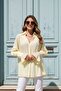 Women's Yellow Drawstring and Sleeve Detailed Shirt