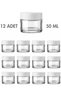 12 Pcs Glossy White Glass with White Cap Lip Sleeping Cream Cosmetic Hand Care Travel Jar 50 ml