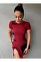 Slit Dress with Ribbon Detail - Red