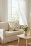 Decorative Daisy Flower Patterned Punch Embroidered Tassel Hidden Zipper Throw Pillow Cover 42X42 cm - 4
