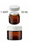 1Pc White Cap Glossy Amber Glass Lip Sleeping Cream Cosmetic Hand Care Travel Jar 50ml