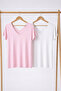 2 Pieces Front and Back V-Neck Basic T-Shirts