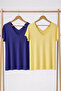 2 Pieces Front and Back V-Neck Basic T-Shirts
