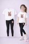 Mother Daughter Matching Leggings - T-Shirt Set 100% Cotton Printed Flexible Comfortable Casual Sporty Combination