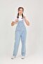 Girl's Blue Denim Salopet Jumpsuit with Adjustable Straps for Older Ages - 4