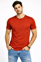 Men's Flam Fabric Melange Textured Regular Fit T-Shirt Crew Neck Summer T-Shirt - Tile - 3