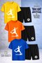 Children's Football Player White Custom Printed Crew Neck 3-Piece T-Shirt - Shorts Set