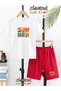 Summer Orange Printed Top and Shorts/T-Shirt Two-Piece Summer Kids' Set