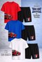 Children's Car Right Side Custom Printed Crew Neck 3-Piece T-Shirt - Shorts Set