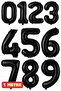 Black 1 Meter Birthday Age Birthday Number Birthday Number Helium Compatible Foil Balloon Large Size