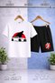 Children's Car Tokyo White Japanese Writing Custom Printed Crew Neck 3-Piece T-Shirt - Shorts Set - 2