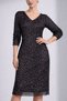 Black Sequined Long Sleeve Evening Dress Knee Length Stylish Women's Evening Gown - 5