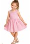 Girl's Lace Detailed Lined Midi Length Pink Color Dress