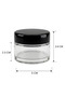 20Pcs Black Cap Glossy Transparent Glass Lip Glowy Balm Cream Cosmetic Hand Care Travel Jar 30ml - 2