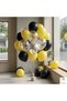 Black Yellow Balloon Set 20-Piece Silver Confetti Transparent Balloon Birthday Party Decoration