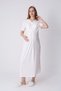Cotton Lace Embroidered Maternity Nightgown and Dressing Gown Set - Breastfeeding Compatible Maternity Hospital Set - 6