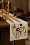 Poppy Flower Punch Embroidered Tasseled Decorative Cotton Bohemian Runner 40X130 cm - 4