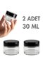 2Pcs Black Cap Glossy Clear Glass Lip Glowy Balm Cream Cosmetic Hand Care Travel Jar 30ml
