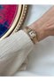 Silvia Model Gold Pink Metal Cord Vintage Series Women's Wristwatch