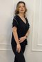 Women's Black Blouse with Piping Detail on Collar and Sleeves - 6