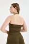 Cloud Khaki Halter Neck Seamless Crop Tank Top with Back Detail - Yoga and Pilates Training Top