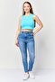 Women Solid Sleeveless Tank Top, Turquoise - 3