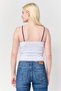 Women Square Neck Sleeveless Graphic Print Tank Top, White - 4