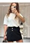 Shiny Stone Printed Stylish Design Short Sleeve White T-Shirt