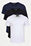 Black Horn 3-Pack Men's Wide Collar 100% Cotton Casual T-Shirt