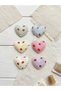 Pack of 6 Strawberry Patterned Fluffy Heart Buckle Set - Pastel Colored Side Buckle