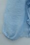 Ruffled Front, Elastic Sleeves, Lined Skirt, Strawberry Set - Baby Blue - 6