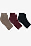 3 Pairs of Ribbed Toeless Women's Socks
