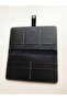 Genuine Leather Black Portfolio Long Unisex Wallet with Card & Phone & Passport Holder Compartments - 2