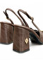 Women's Stiletto Brown Thick Heel Pointed Toe New Season with Accessories Sd512 - 7