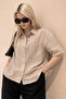 Muslin Fabric Short Sleeve Basic Women's Shirt - 3