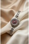 Women's Steel Watch Silver Color Claret Red Dial Vintage Luxury Edition |   Elegant Stylish Women's Wristwatch 2026 - 4