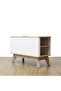 Homy Side Table With Top Door And Storages |End Table | L75xW32xH49.9cm-Oak/White - 3