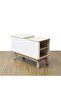 Homy Side Table With Top Door And Storages |End Table | L75xW32xH49.9cm-Oak/White