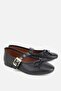 Women's Black Bowknot Band Ballet Flats - 2
