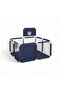 Square Shape Kids Playpen with Side Gate Navy Blue - 5