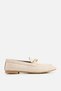 Women's beige Suede gold Accessory Detail Loafers