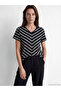 Nevavm with Difference V-Neck Striped Women's T-Shirt