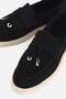 Women's black suede tasseled casual loafers - 4