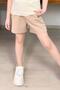 Girl's Cream T-Shirt with Lace Embroidery Heart Detail on the Chest and Elastic Waist Shorts Set - 6