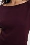 Women's Slim Fit Short Batwing Sleeve Boat Neck Plum T-Shirt - 5